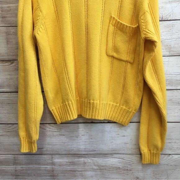 VINTAGE LIZWEAR CROPPED SWEATER IN MUSTARD YELLOW - Picture 3 of 5